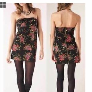 Free people mini black, strapless dress